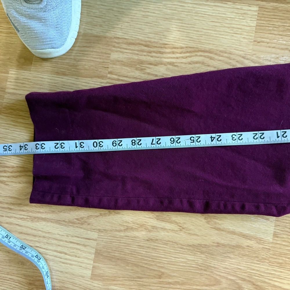 Banana Republic Sloan Sailor Pants Burgundy Skinny Fit Gold Buttons Size 6 - Picture 9 of 9
